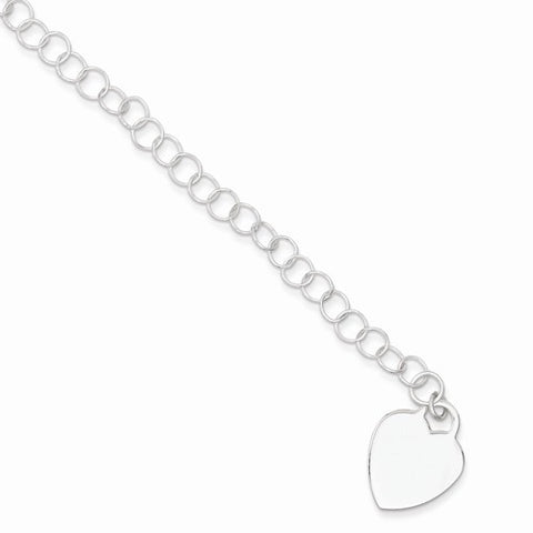 Sterling Silver Heart Childs Bracelet