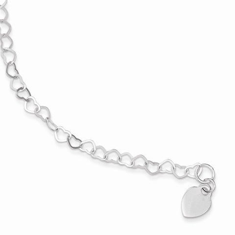 Sterling Silver Heart Link Childs Bracelet