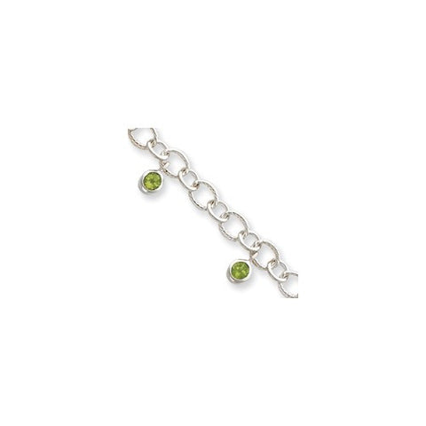 Sterling Silver Peridot Dangle Bracelet