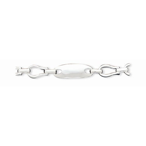 Sterling Silver Fancy Link Id Bracelet
