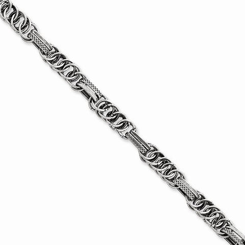 Sterling Silver Antiqued Fancy Link Bracelet