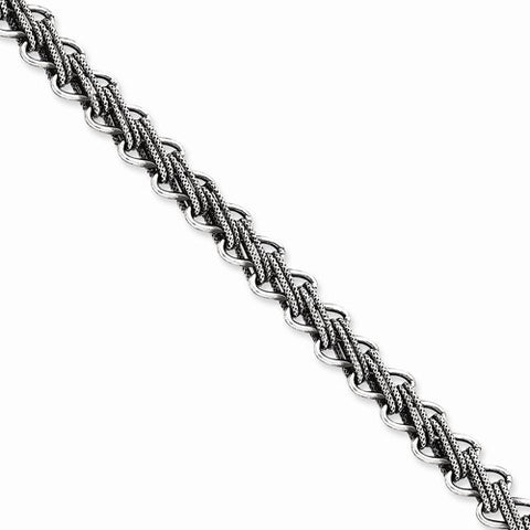 Sterling Silver Antiqued Fancy Link Bracelet