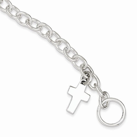 Sterling Silver Dangling Cross Charm