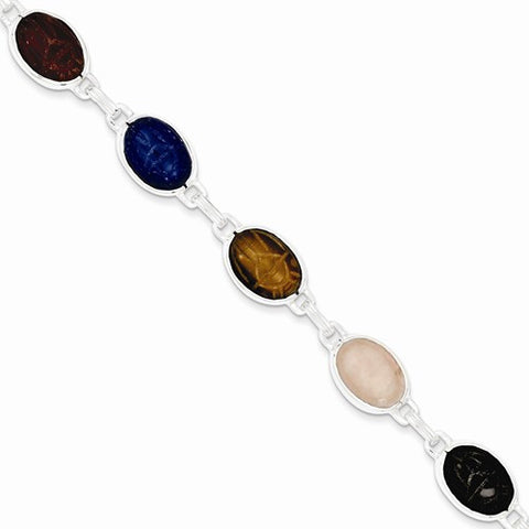 Sterling Silver Scarab Bracelet