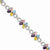 Sterling Silver Multicolor Cz Flower Bracelet