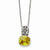 Sterling Silver Antiqued Yellow CZ Necklace