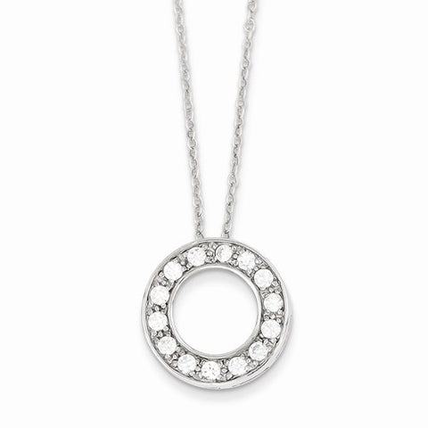 Sterling Silver CZ Circle Necklace