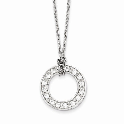 Sterling Silver CZ Circle Necklace