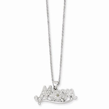 Sterling Silver Mom Necklace