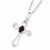 Sterling Silver Ruby Cross Necklace