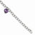 Sterling Silver Rolo with Purple Cz Heart Bracelet