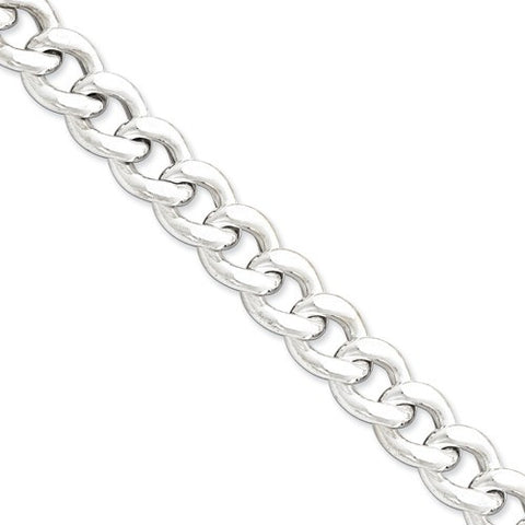 Sterling Silver Hollow Beveled Curb Bracelet