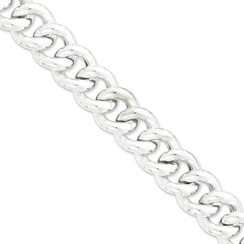 Sterling Silver Hollow Curb Chain Bracelet