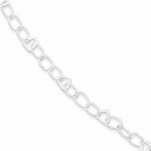 Sterling Silver Heart Bracelet