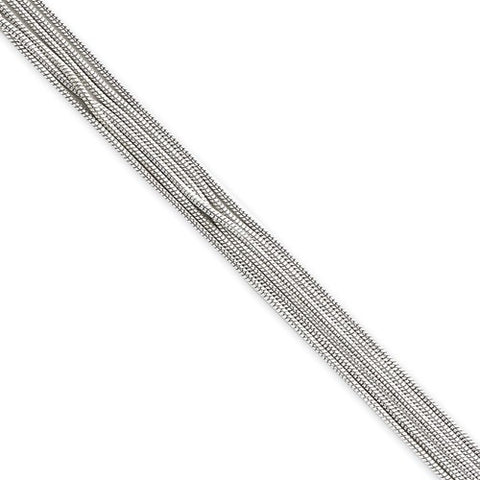 Sterling Silver 6-Strand Round Snake Bracelet