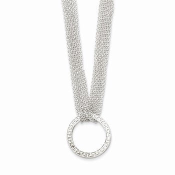 Sterling Silver Fancy Circle Necklace