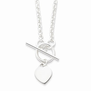 Sterling Silver Heart Tag Necklace
