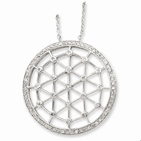 Sterling Silver Adjustable CZ Necklace