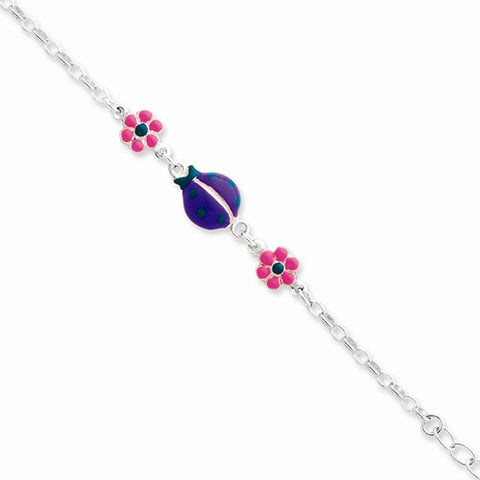 Sterling Silver Enameled Baby Bracelet