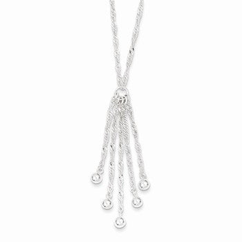 Sterling Silver Dangle Bead Necklace