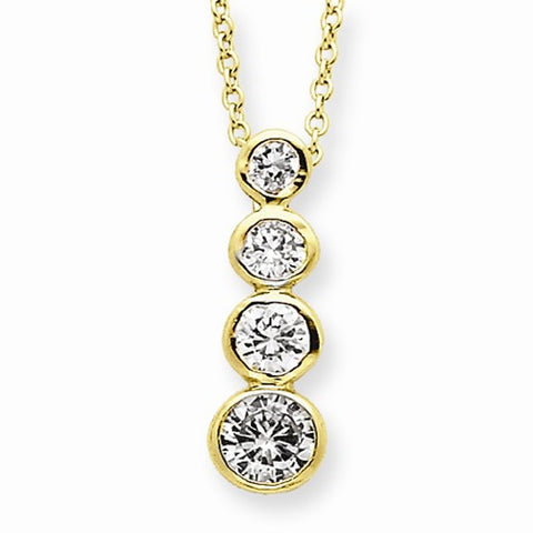 Sterling Silver Vermeil CZ Journey Necklace