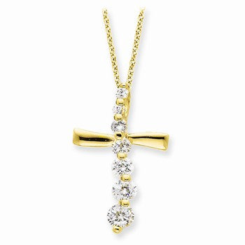 Sterling Silver Vermeil Cross Journey Necklace