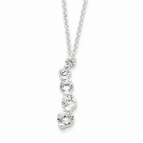 Sterling Silver CZ Journey Necklace