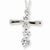 Sterling Silver CZ Cross Journey Necklace