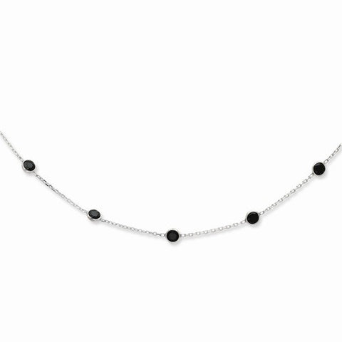 Sterling Silver Black CZ Necklace