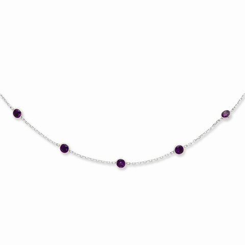 Sterling Silver Purple CZ Necklace