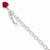 Sterling Silver Rolo with Red Cz Heart Bracelet