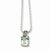 Sterling Silver & Green Amethyst and Diamond Necklace