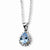 Sterling Silver & Sky Blue Topaz & Diamond Necklace