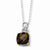Sterling Silver & Smokey Quartz and Diamond Necklace