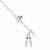 Sterling Silver & Garnet Enameled Cupcake & Ice Cream Childs Bracelet