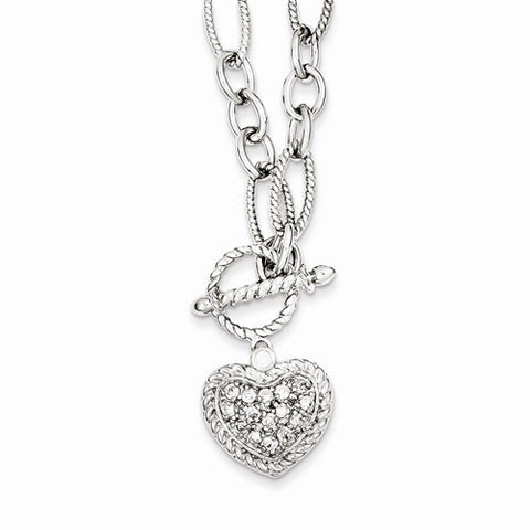 Sterling Silver CZ Heart Charm