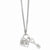 Sterling Silver Love Key Hanging Lock & CZ Necklace