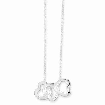 Sterling Silver Polished Fancy Heart Necklace