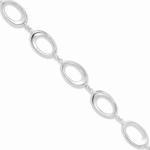 Sterling Silver Polished Ovals Bracelet