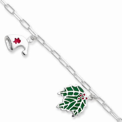 Sterling Silver Enameled Holiday Bracelet
