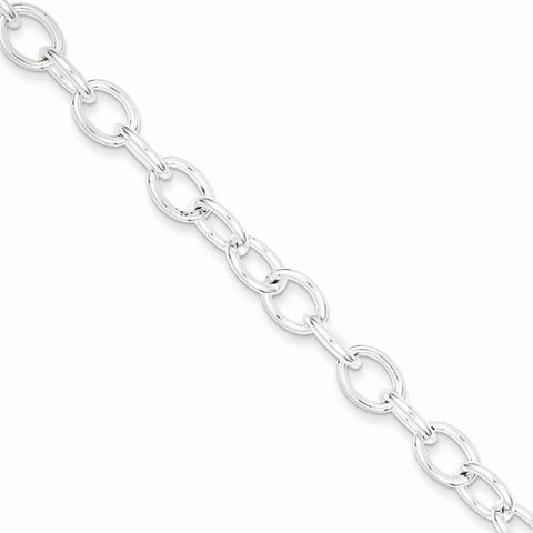 Sterling Silver Polished Fancy Link Toggle Bracelet