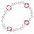 Sterling Silver Square Cz Pink Checkerboard Bracelet