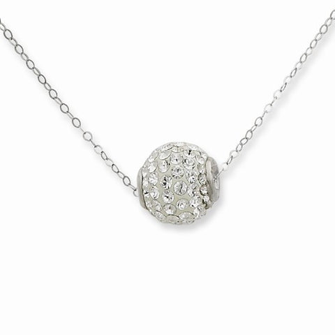 Sterling Silver White Stellux Crystal Pendant On Necklace
