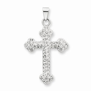 Swarovski Crystal Braided Cross Pendant in Sterling Silver
