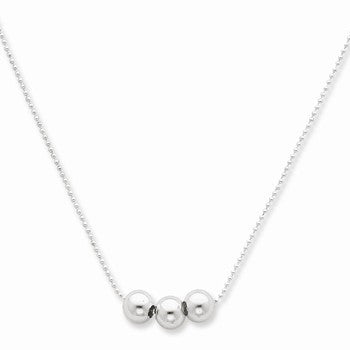Sterling Silver Polished Bead Necklace