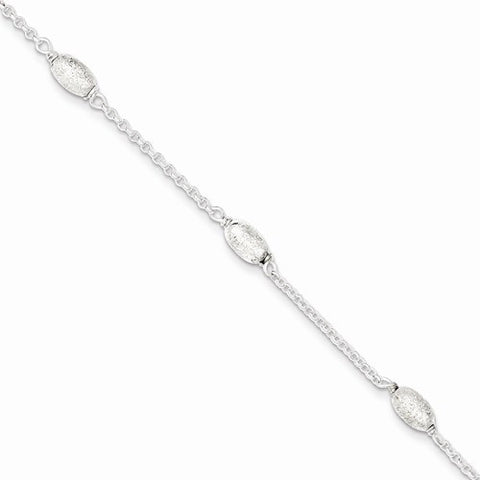 Sterling Silver Laser Finished Bead Bracelet