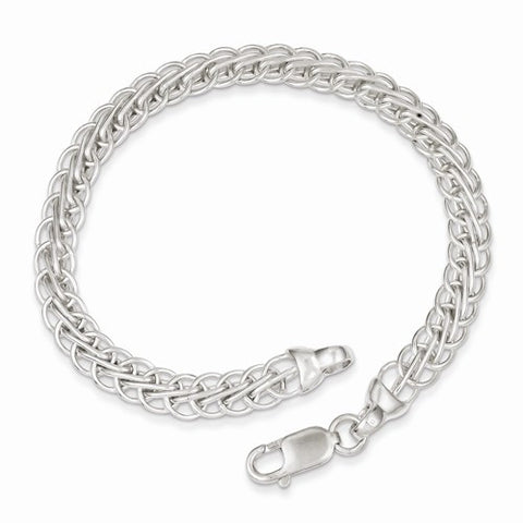 Sterling Silver Polished Fancy Circle Link Bracelet