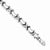 Sterling Silver Rhodium Polished and Brushed Xs and Hearts Bracelet