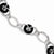 Sterling Silver Rhodium Plated Black Agate Bracelet