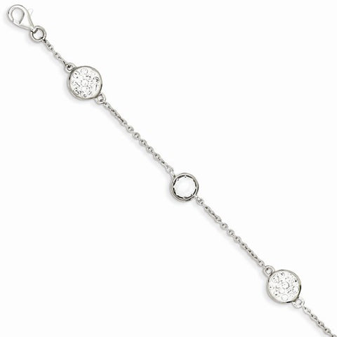 Sterling Silver Cz and Preciosa Crystal Bracelet